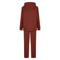 thumbnail image 4 of VBVC No Boundarie Women's Plus Y2k Hoodies,Ladeis 2 Piece Pullover and Sweatpants Set With Pockets,Warm Butt Lift Outfit For Women,Wine,Size S, 4 of 7