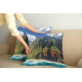 thumbnail image 2 of Ambesonne Hawaii Throw Pillow Cover 2 Pack, Mountain Ocean Clouds, 18", Green Brown, 2 of 7