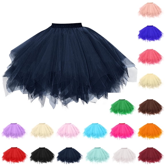Tutu Skirts for Women 80's Tutu Skirt Layered Tulle Petticoat Halloween Tutu