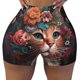 thumbnail image 2 of Fotbe Flower Crown Cat Shorts Sin Costuras – Shorts Deportivos de Cintura Alta para Mujer, Elásticos para Gimnasio, Yoga, Running o Ciclismo-Medium, 2 of 8
