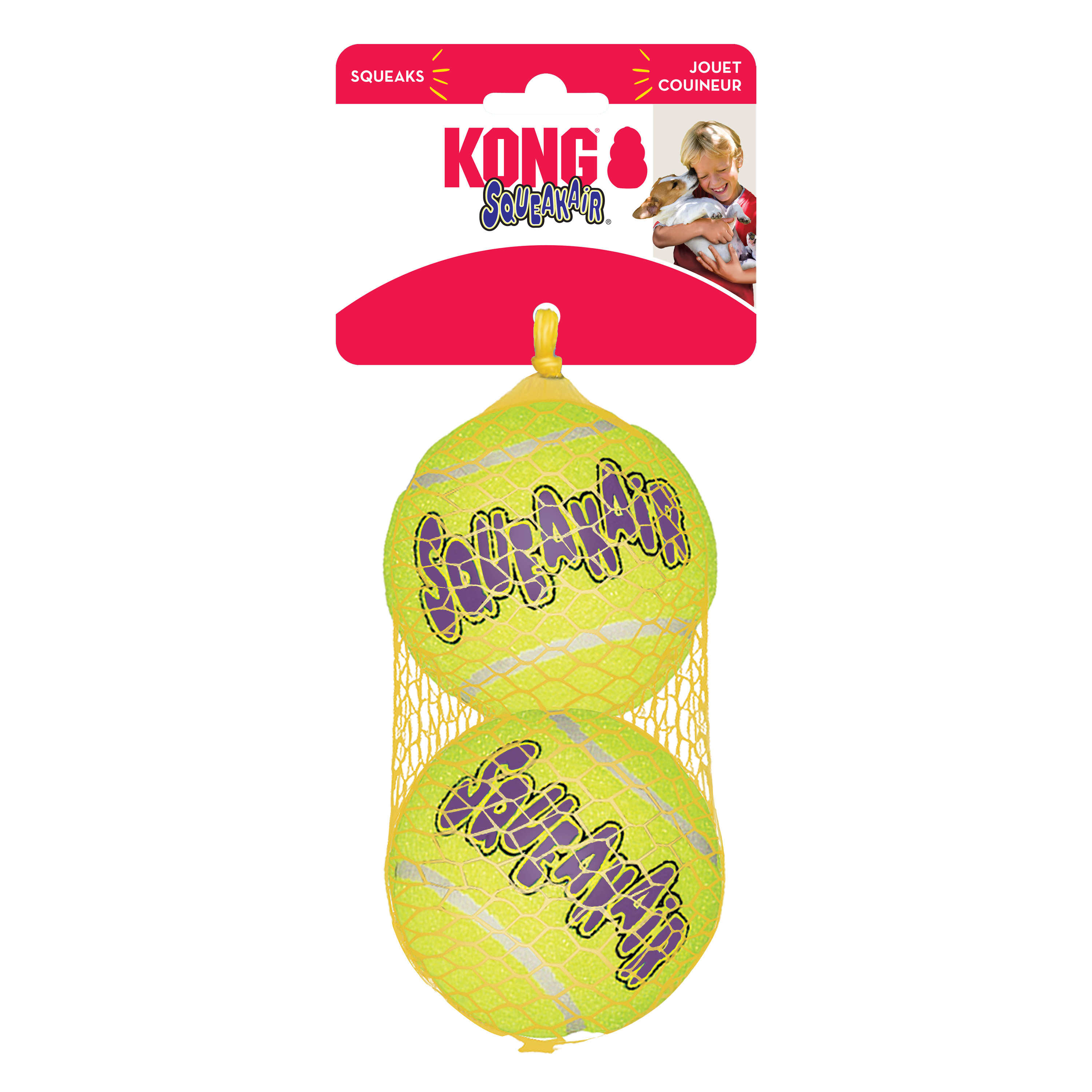 KONG® SqueakAir Tennis Balls Fetch Dog Toy with Squeaker, Large, 2 Count