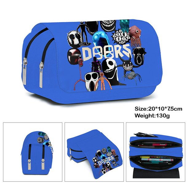 Roblox figura Escape de la puerta, bolsa de lápices para niños, caja de lápices para estudiantes de escuela primaria y secundaria, caja de papelería