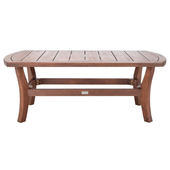 SAFAVIEH Couture Payden Classic Oval Eucalyptus Wood Outdoor Coffee Table, Natural