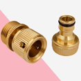 thumbnail image 4 of HLONK 1 Set Copper 3/4 Inch Garden Water Connectors Irrigation Quick Coupling Water Hose Adapter Garden Faucet Connectors Garden Hose Fittings (Golden), 4 of 7
