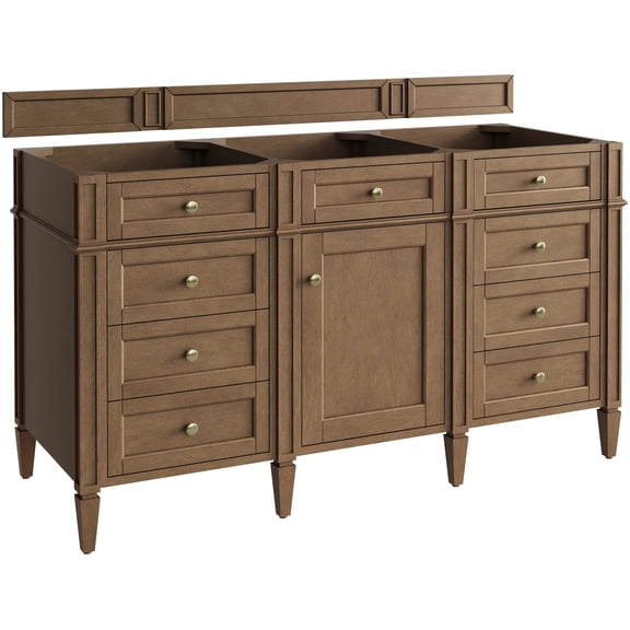 James Martin Vanities 655-V60S-PCN Brittany 60" Free Standing Single Basin Poplar Wood