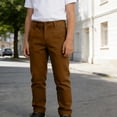 thumbnail image 2 of WMQPNNS Boy's School Chino Pants with Pockets Boys Cargo Pants Size 18 Straight Leg Trousers with Button for Toddler to Youth Boys, Size 4-5 Years,Brown, 2 of 4