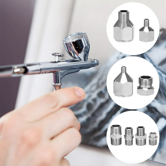 8 Pieces Airbrush Flexible Adapter Fitting Connector Set for Compressor and Airbrush Hose