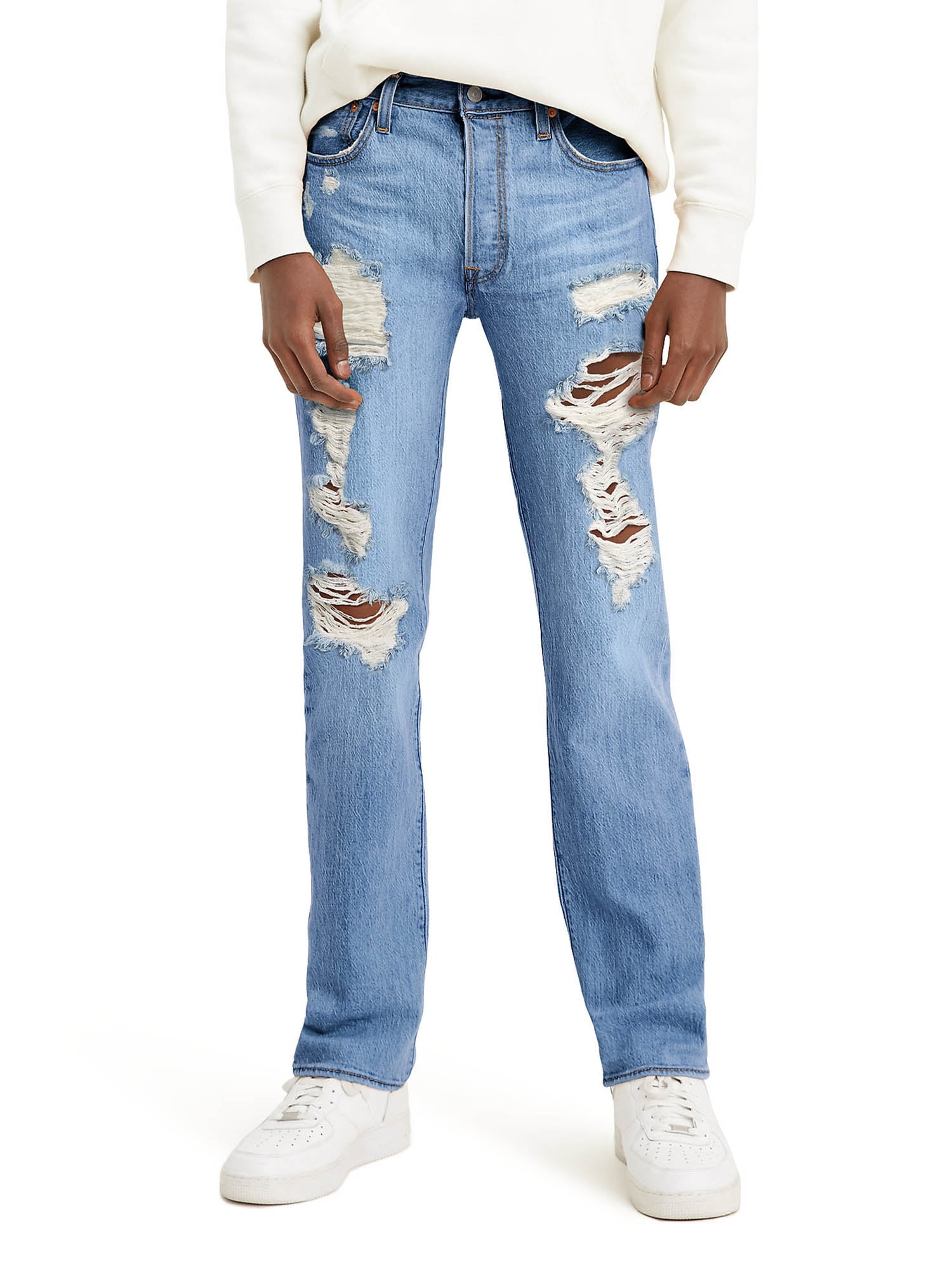 levi's men's 501 original fit jeans white