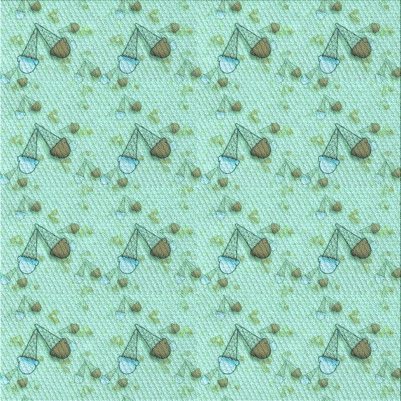 Ahgly Company Machine Washable Indoor Square Transitional Emerald Green Area Rugs, 4' Square