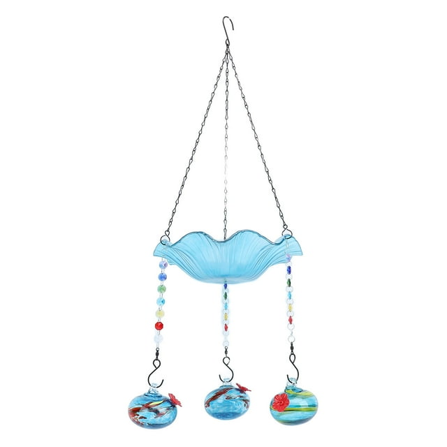 Hanging Bird Bath Feeder, Fade Resistant Multipurpose Lightweight Hanging Solar Bird Bath Fountain for Backyard