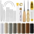thumbnail image 1 of Kit de costura de cuero, 29 piezas, agujas de coser, hilo, cordón, cinta métrica, dedal, manualidades de cuero, 29 piezas, 1 of 5