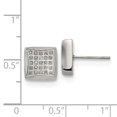 thumbnail image 3 of Stainless Steel Polished with 1/4ct. Diamond Princess Square Post Earrings; for Adults and Teens; for Women and Men, 3 of 3