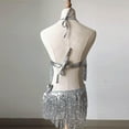 thumbnail image 4 of Jupe Noire Femme Costume Ventre à Paillettes Portefeuille à Franges Mini Boîte de Nuit +gilet Ensemble, 4 of 4