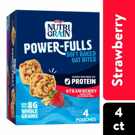 Kellogg's Nutri-Grain Power-Fulls Strawberry Oat Bites 4 ct - Pack of 2