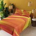 thumbnail image 3 of Ambesonne Orange Fitted & Top Sheet Set with Shams, Abstract Digital Waves, Burnt Orange, 3 of 5