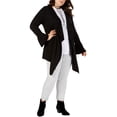thumbnail image 1 of Style & Co. Womens Asymmetric Cardigan Sweater, Black, Plus Size, 1X, 1 of 1