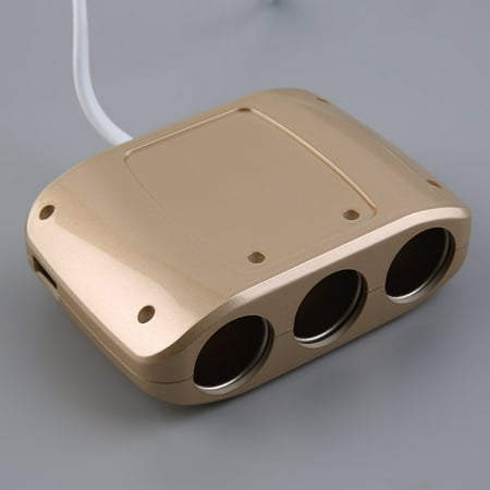 12v 24v High Quality White Golden New 3 Socket Car Charger Cigarette Lighter Adapter Car Splitter 3 1a 2 Usb Port Switch Walmart Canada