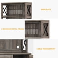 thumbnail image 5 of DWVO Kitchen Pantry, 67" Freestanding Storage Cabinets Bar Cabinet with Doors and Shelves, Elegant Colonial Design Cabinet Cupboard, Grey, 5 of 13