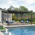 thumbnail image 2 of PURPLE LEAF Pergola 12' X 16’ Outdoor Retractable Pergola with Weather-Resistant Canopy Aluminum Garden Pergola Patio Grill Gazebo for Garden Yard Gazebo, Gray, 2 of 13