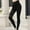 Black, variant on Women's Mesh Leggings Yoga Pants With Pocket, Non See-Through Capri High Waisted Tummy Control 4 Way Stretch Black S