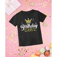 thumbnail image 5 of Birthday Girl Youth Crown Youth Kids T-Shirt Small Black, 5 of 5