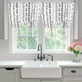 thumbnail image 4 of Black Botanical Balloon Curtains for Living Room/French Door, Modern Farmhouse Tropical Leaves Tie Up Curtains 63 Inch Length Energy Saving Kitchen Curtains Shades for Windows 42"x63", 4 of 8