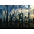 thumbnail image 2 of Manlove, David 32x24 Gold Ornate Wood Framed with Double Matting Museum Art Print Titled - City in the Sky, 2 of 4