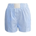 thumbnail image 5 of Lixiuxyad Summer Trendy Shorts Women's Shorts Cute Soft Striped Print Shorts Pants,Blue L, 5 of 5