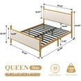 thumbnail image 2 of Queen Size Metal Platform Bed Frame with Upholstered Headboard, Easy Assembly, No Box Spring Needed, White, 2 of 9