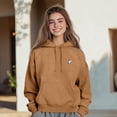 thumbnail image 4 of Dalix Heartly Ghost Embroidery Washed Sweatshirt Hoodie Fleece Relaxed Fit Lounge Womens in Camel L Large, 4 of 5