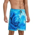 thumbnail image 2 of Kdxio Blue Shell Print Mens Sleep Shorts Bottoms Soft Comfy Pajama Wear Pants with Drawstring Pockets, 2 of 7