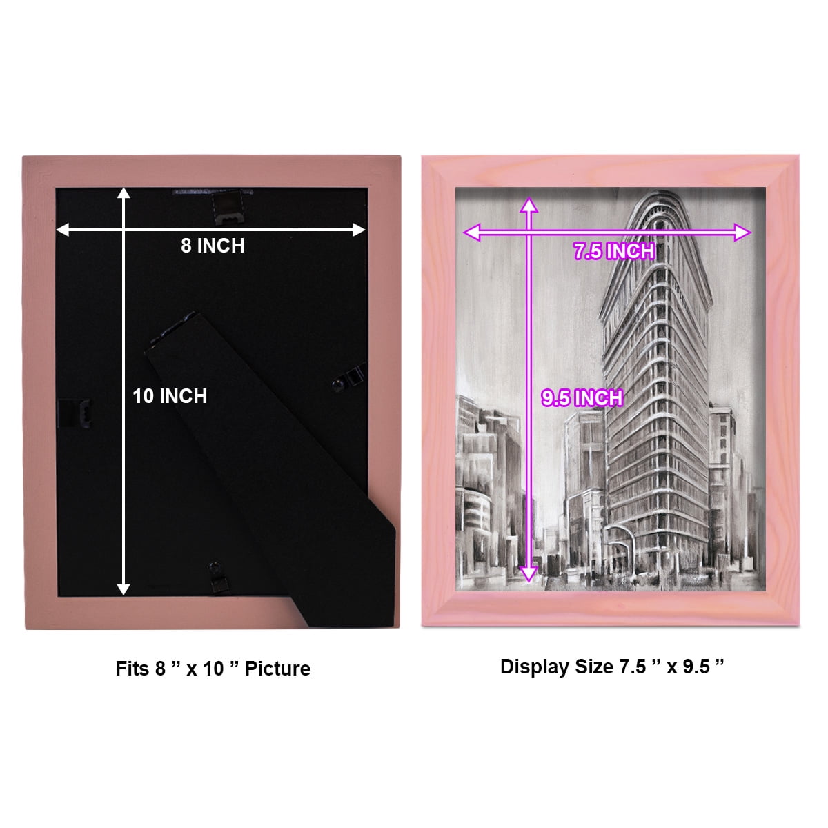 Art Deco Cityscape II -Framed Print w/glass-Sunset Pink