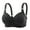Black, variant on Plus Size Bra, Plunge V Neck Wirefree Bra Soft Comfy Wirefree Front Closure Lightweight Deep V Bra Full Coverage Supportive Bra Bust Shaping Wirefree Bra Thin Underwear, Black