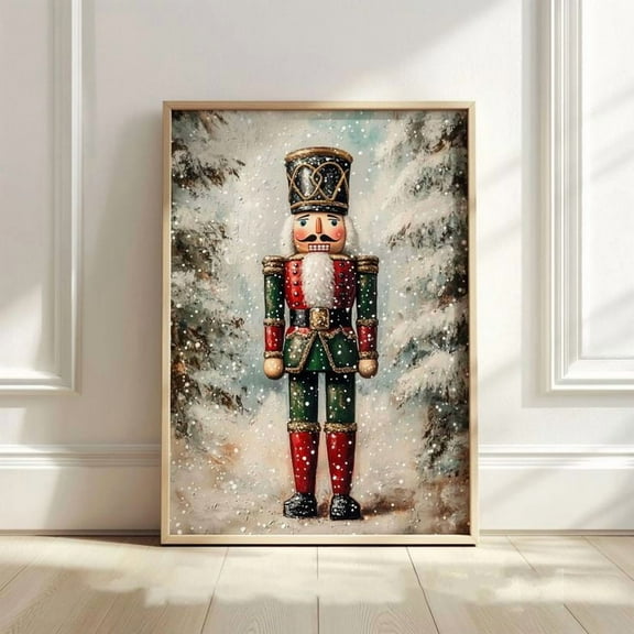 Nutcracker Art Print, Vintage Holiday Poster, Size 24''x36''-Gategoo