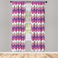 thumbnail image 3 of Ambesonne Chevron Curtains, Colorful Groovy Art, Pair of 28"x63", Multicolor, 3 of 5