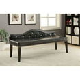 thumbnail image 2 of Furniture of America Marina Contemporary Faux Leather Accent Bench, Black, 2 of 2