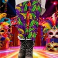 thumbnail image 5 of Hvot&aat Women Mardi Gras Leggings Stretch High Waisted Yoga Pants Sparkly Printed Carnival Party Pant, 5 of 5