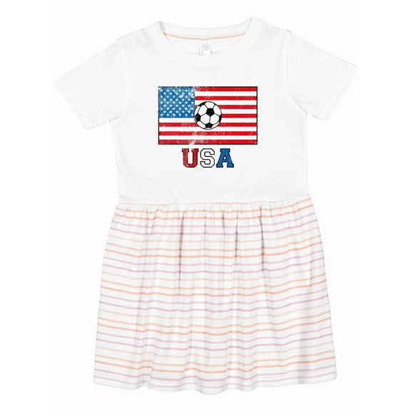 Inktastic USA Soccer Girls Toddler Dress