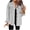 Gray, variant on Women's Oversized Jean Jackets Fashion Button Up Frayed Hem Casual Long Sleeve Denim Jean Jacket with Pockets