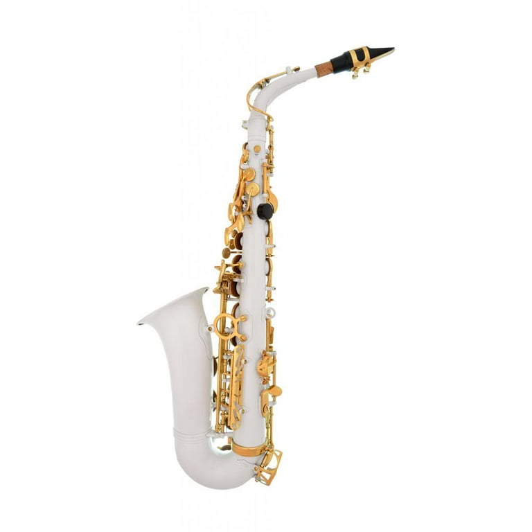 Lazarro Professional White Gold Keys Eb E Flat Alto Saxophone Sax