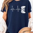 thumbnail image 3 of Gamer Heartbeat T-Shirt Video Game Lover Unisex T-Shirt, Sizes S-5XL, Gategoo, 3 of 5