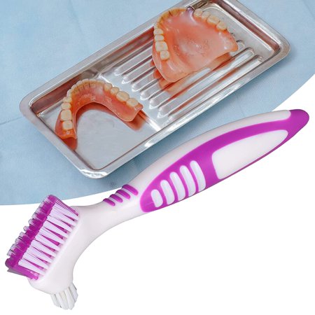 False Teeth Cleaning Brush, Denture Cleaning Brush, Denture Toothbrush for False Teeth Cleaning, Double-Sided Toothbrush, Denture Brush