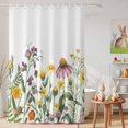 thumbnail image 6 of Shower Curtain Spring Floral Shower Curtains for Bathroom Decor, Waterproof Polyester Shower Curtain Set with Hooks, Standard Size 72" x 72" Wildflowers Leaves Plant, 6 of 9