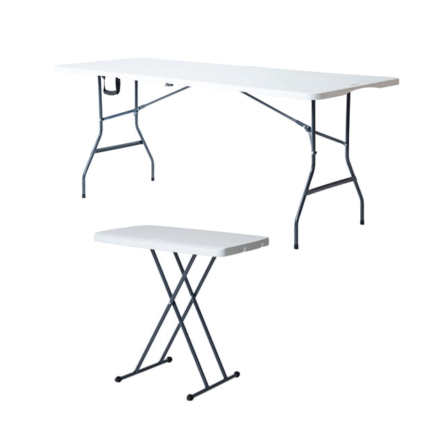 Mesa Plegable Blanca 180 cm + Mesa Plegable Personal LOOMBER