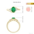 thumbnail image 4 of ANGARA Natural Oval 1.1 ct Emerald Bypass Ring with Trio Diamond Accents in 14K Yellow Gold for Women (Size-8x6mm) | May Birthstone, Anniversary, Jewelry Gift for Women | Natural Emerald Ring, 4 of 9