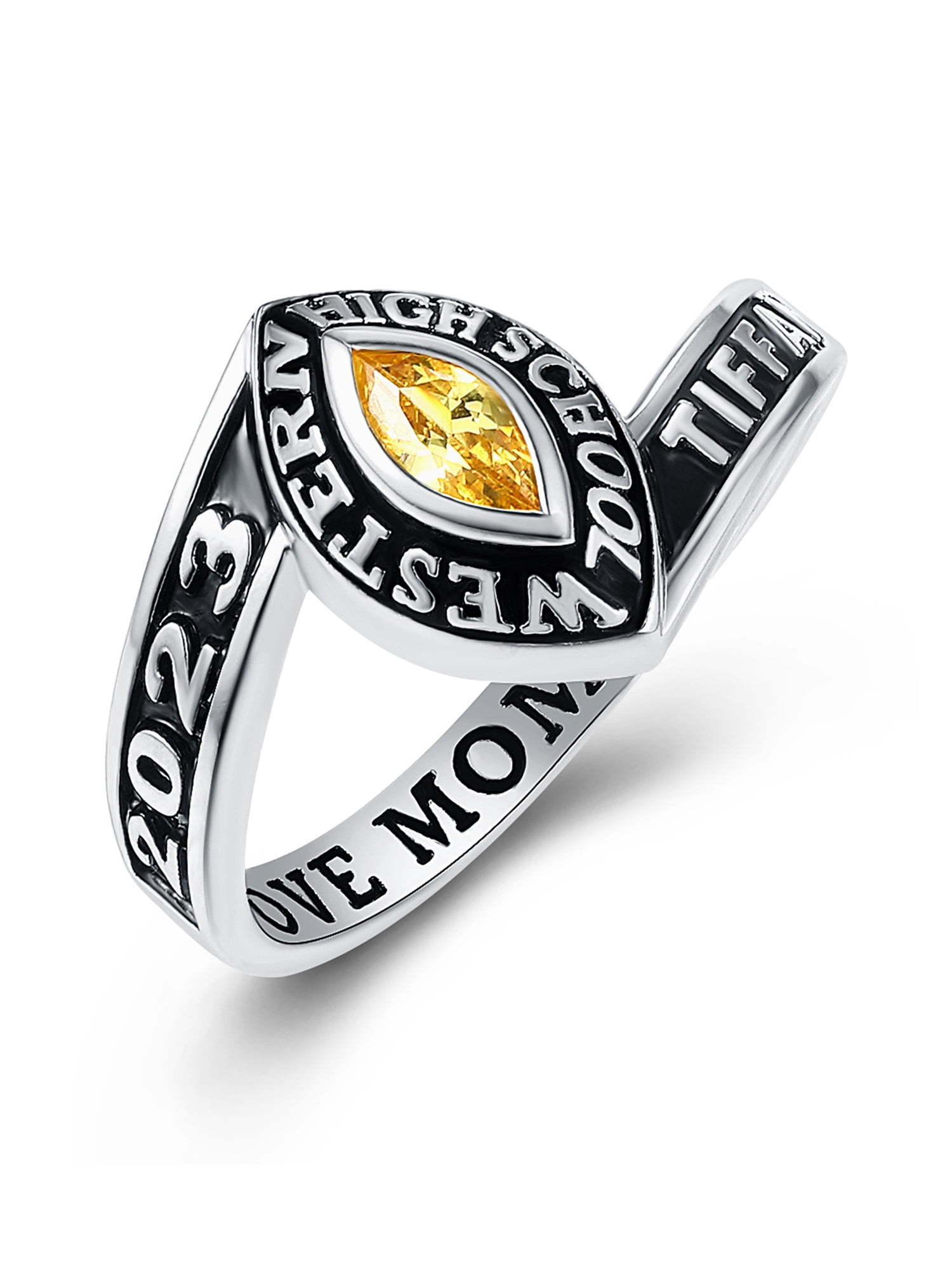 Mementos Jewelry by PJM Customized Sterling Silver Class Rings for Women High School or College