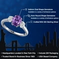 thumbnail image 2 of Gem Stone King 1.69 Ct Oval Purple Amethyst G/H Lab Grown Diamond 925 Sterling Silver Ring, 2 of 6