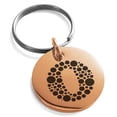 thumbnail image 1 of Stainless Steel Letter O Initial Dotted Monogram Engraved Small Medallion Circle Charm Keychain Keyring, 1 of 1