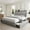 Light Gray, variant on Galnfu Full Bed Frame with 4 Storage Drawers, Giant Upholstered Wingback Headboard, Fast Charging Station, No Box Spring Needed, Noise-Free,Black