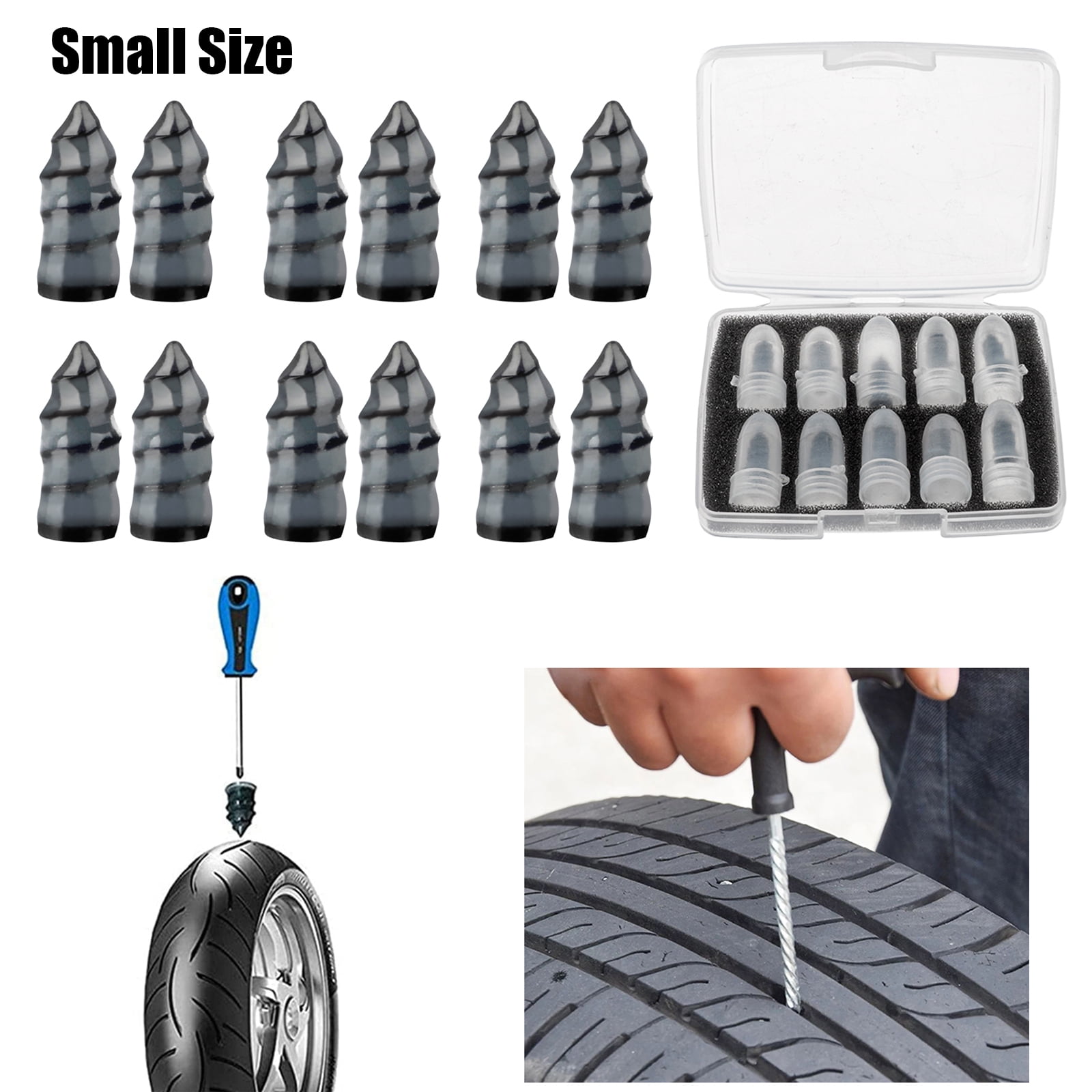 20x Tubeless Tyre Repair Rubber Nails Vacuum Tyre Repairing Tools For Motorcycle 